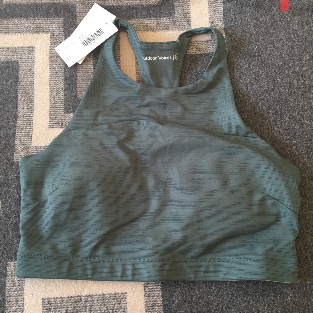 NWT Outdoor Voices Evergreen Tech Sweat Bra
